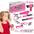 Girls' Play Hairdresser Kit with Accessories & Apron - Mixed Colors, No Plating
