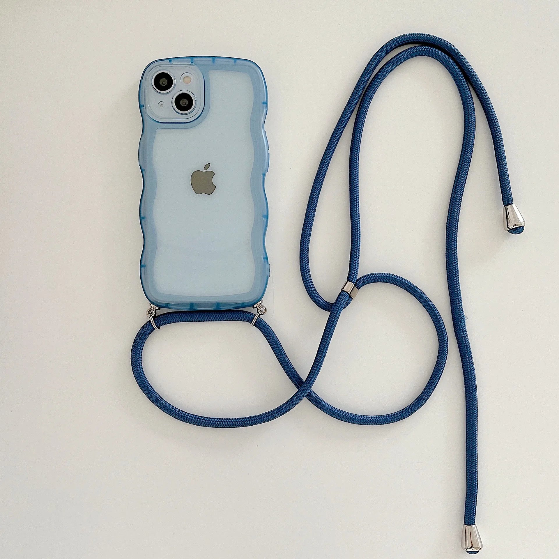 Crossbody Necklace Strap Lanyard Cord Phone Case For iPhone 17 16 15 14 13 12 11 Pro Max XR XS 7Plus Soft Cute Curly Wave Cover