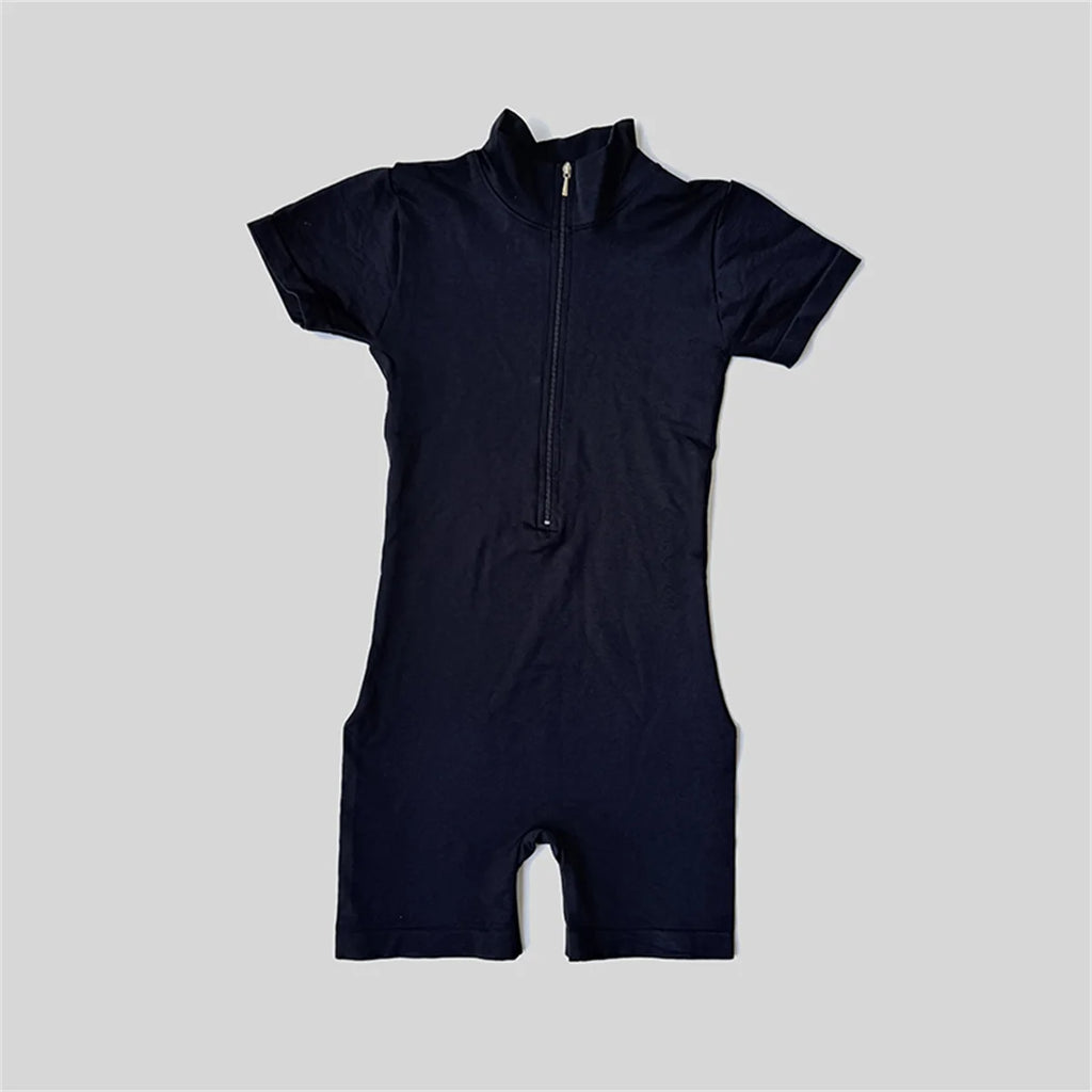Summer Short Sleeve Zipper Jumpsuit Sports Wear Gym Fitness Sports Bodysuits Women Running Fashion Workout Clothes Yoga Clothing