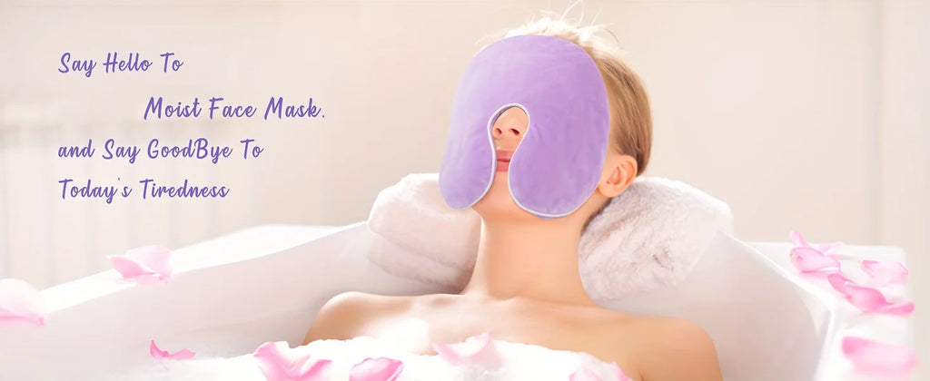 Heated Face Mask Cold Face Eye Mask Ice Pack Microwave Heating Pad for Face SPA Sinus Mask for Migraine Tension Stress Headache