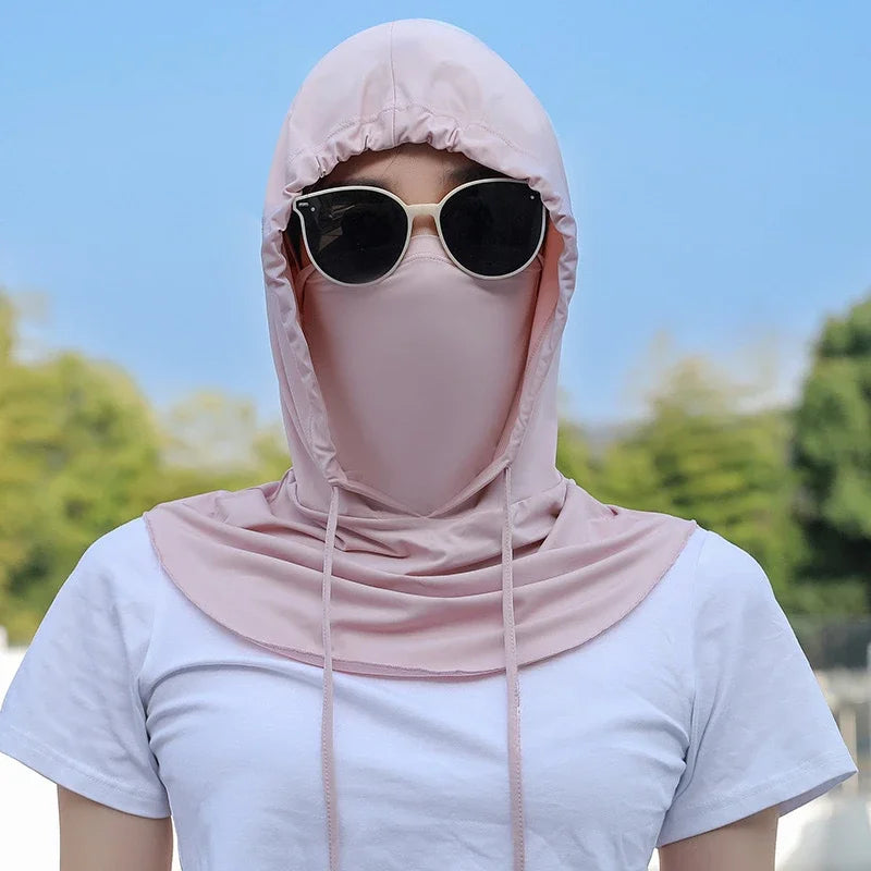 Thin Breathable Balaclava Hat Motorcycle Bicycle Full Face Mask Summer Cycling Helmet Hood Covers Outdoor Sports Neck Sunhat