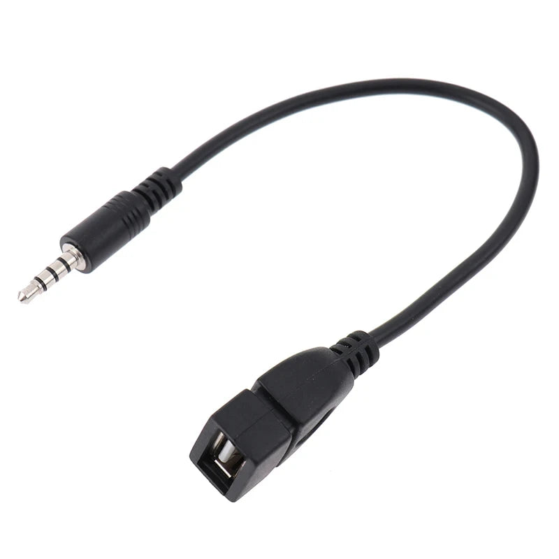 3.5mm Black Car AUX Audio Cable To USB Audio Cable Car Electronics for Play Music Car Audio Cable USB Headphone Converter