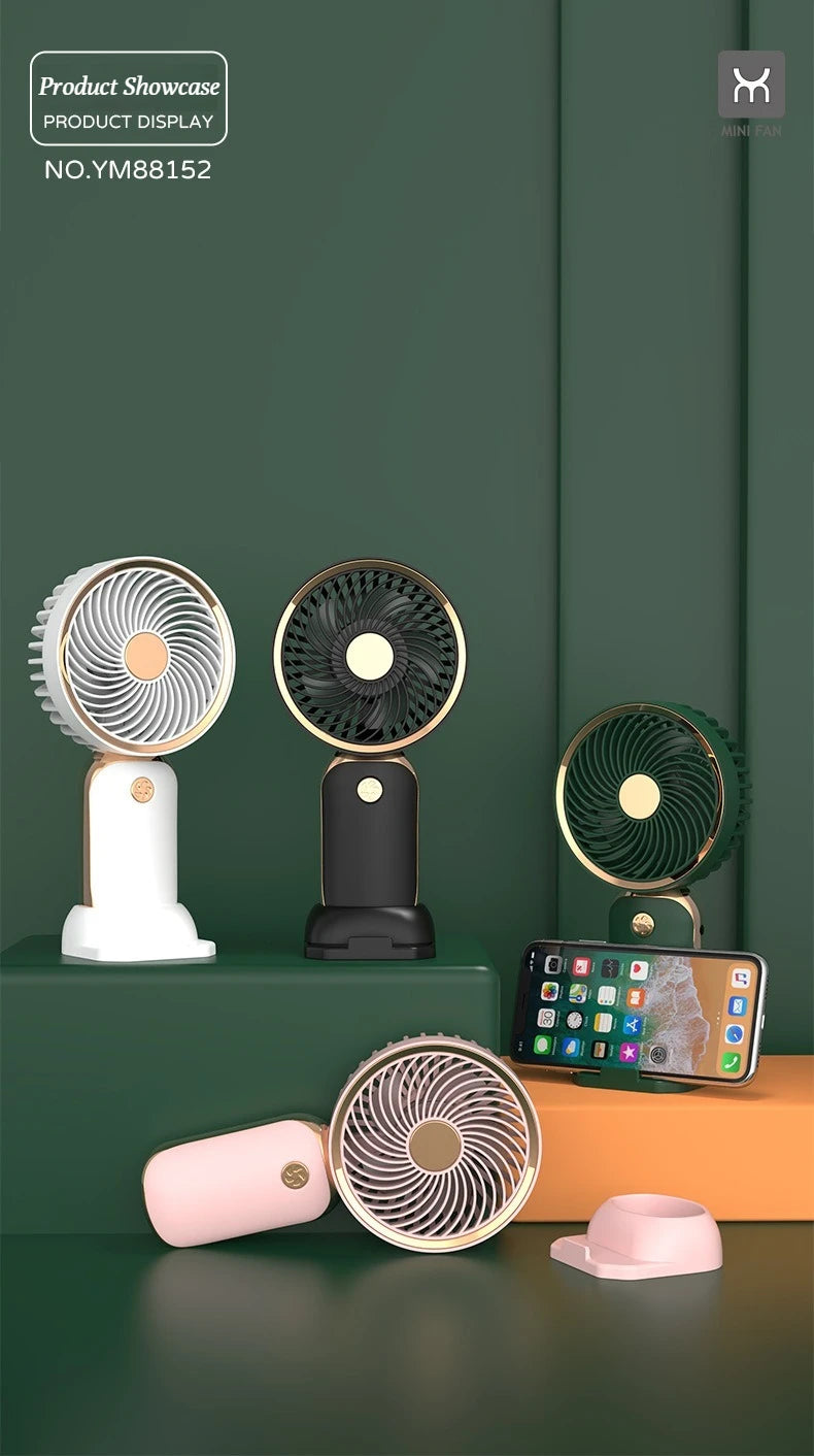 Summer Cute Cartoon Fan - Mini Portable USB Charging Handheld for Students, Outdoor Adventures & Cooling Comfort