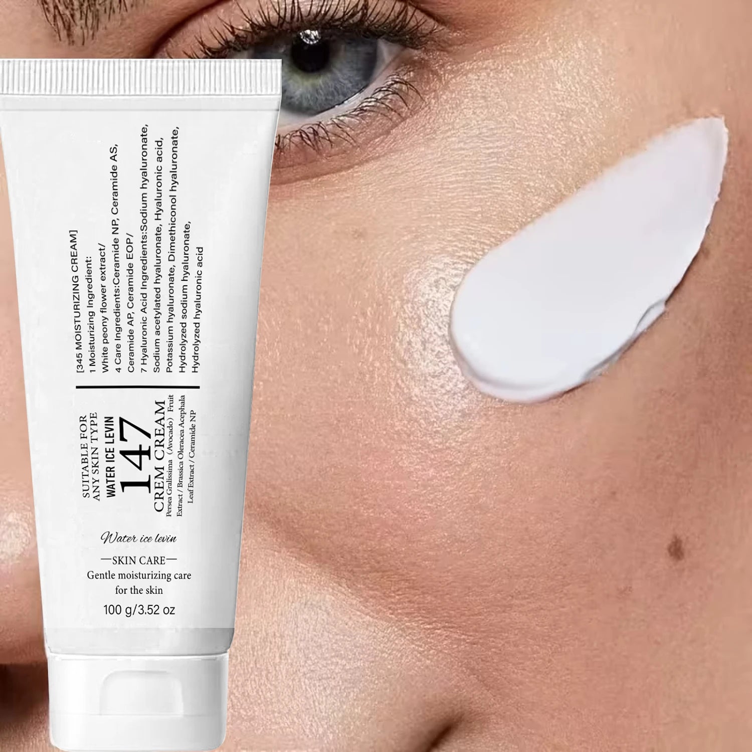 147 Skin Care Cream - Gentle Moisturizing & Firming with Hyaluronic Acid, Aloe Vera & Ceramides for All Skin Types