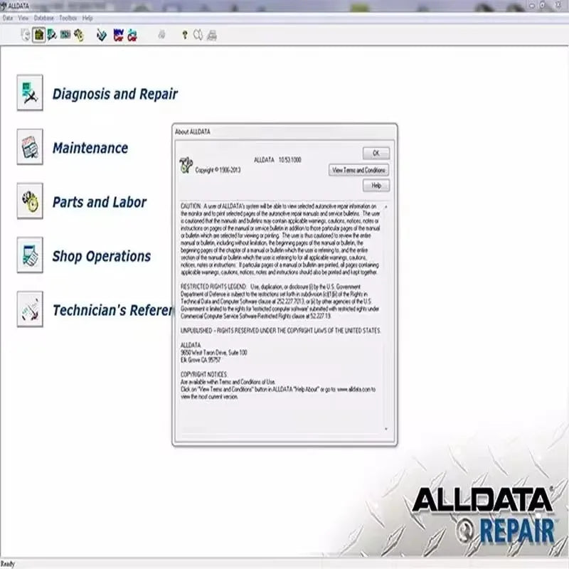 Alldata 10.53 2025 Automotive Diagnostic Software provides all data technical support for cars and trucks with wiring diagrams