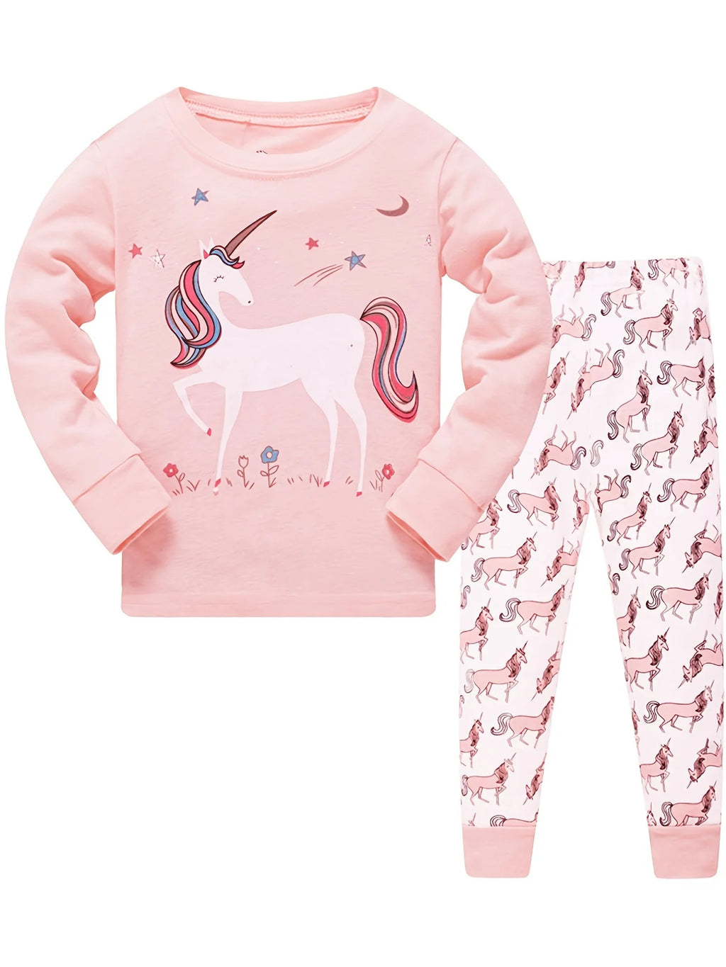 2pcs Boys Casual Crew Neck Animal Print Pajama Sets