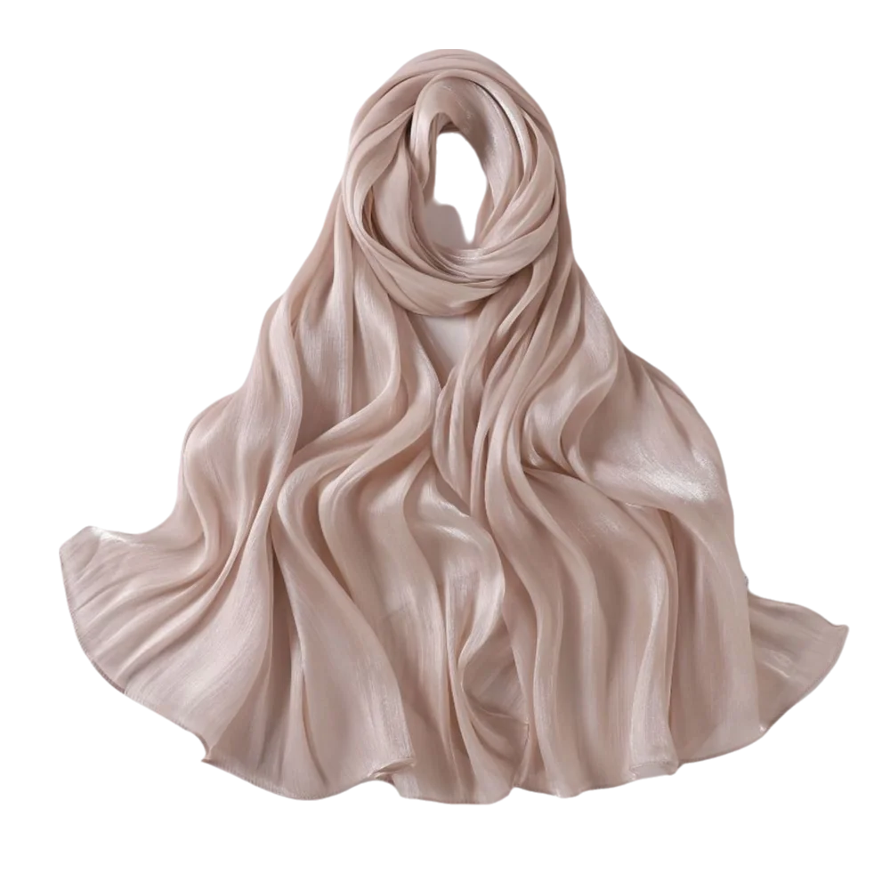 Fashion Solid Color Silk Scarf Chiffon Shining Chiffon Hijab Veil Soft Long Sunscreen shawl Outdoor