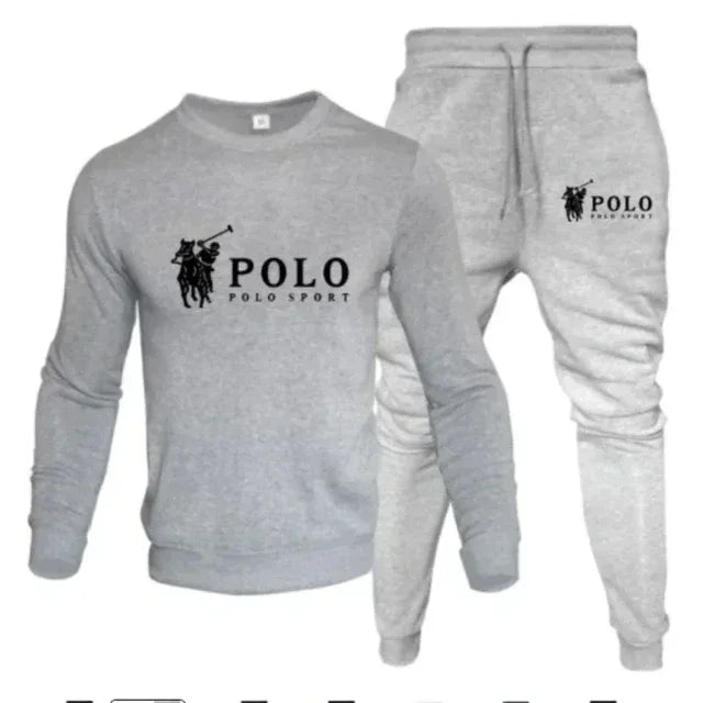 Men's autumn and winter sets of round-neck sweatshirts and jogging pants, autumn and winter fashion, outdoor fitness and casual