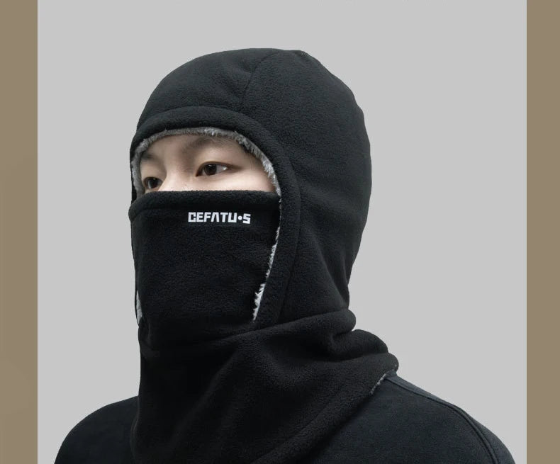 Winter Ski Face Mask Hat Outdoor Cold Protection Face Shield Mountain Climbing Cycling Hat with Fleece for Warmth