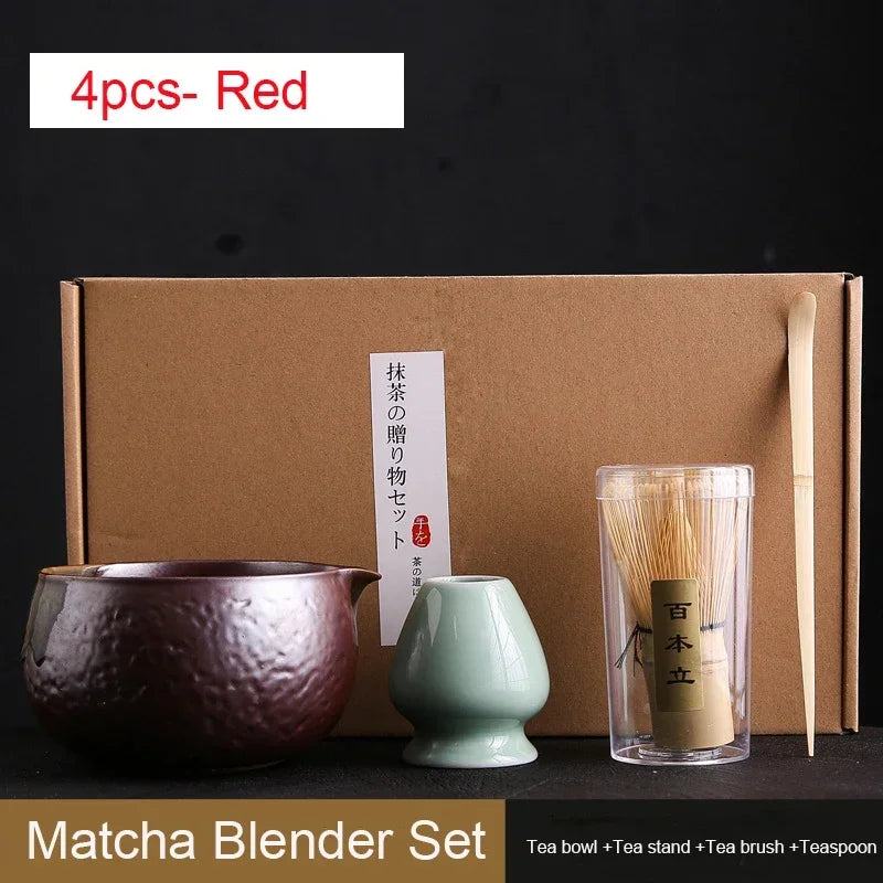 4pcs 6Pcs Handmade Home Easy Clean Matcha Tea Set Tool Stand Kit Bowl Whisk Scoop Gift Ceremony Traditional Japanese Accessories