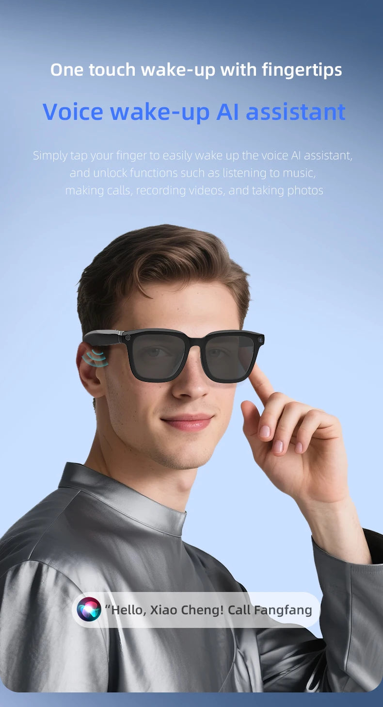V03-T5 Smart AI Glasses HD Camera 1080P Video Recorder Life Waterproof Al Voice Translation Bluetooth Call Sunglasses Glasses