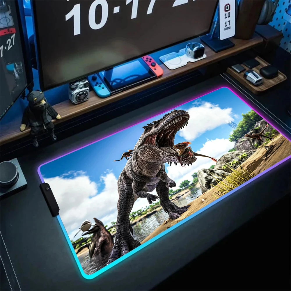 ARK Survival Evolved RGB Mouse Pad Game Mousepad Gaming Table Carpet Gamer Computer Desk Mat Rubber No-slip Dinosaur Mouse Mat