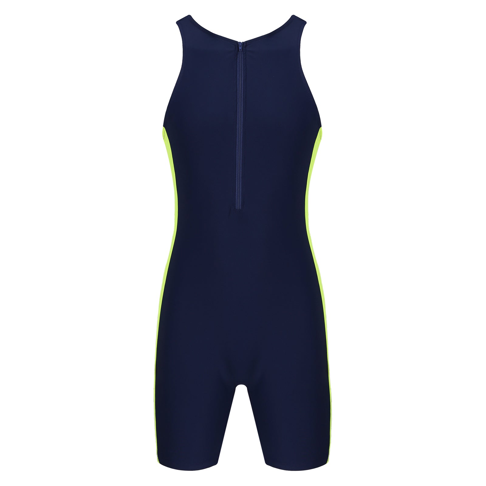 Men One-piece Swimwear Sleeveless Color Contrast Bodysuit Triathlon Wetsuit for Beach Pool Swimming Bathing Suits Male Swimsuits