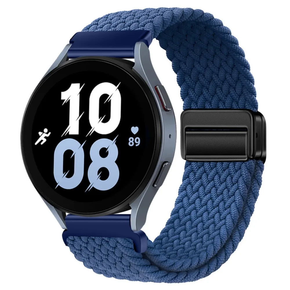 20mm 22mm Magnetic Bracelet for Samsung Galaxy Watch 7/6/Classic/5/4/3 Braided Nylon Strap for Huawei Watch 4/3/GT6 5 4 Pro Band