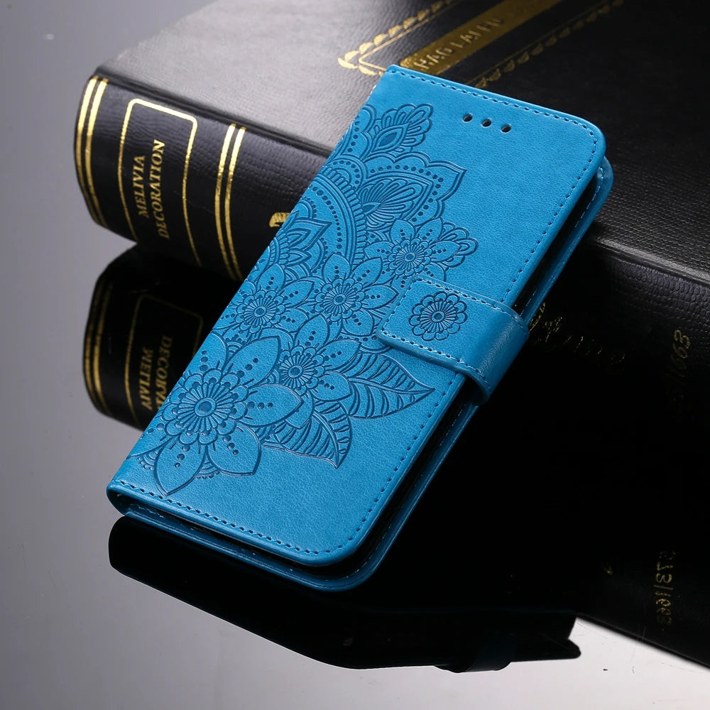 Premium Sun Flower Embossed Flip Leather Wallet Case For Honor Magic7 Lite Magic 7 6 5 4 Pro Magic6 Lite 5G Magnetic Flip Cover