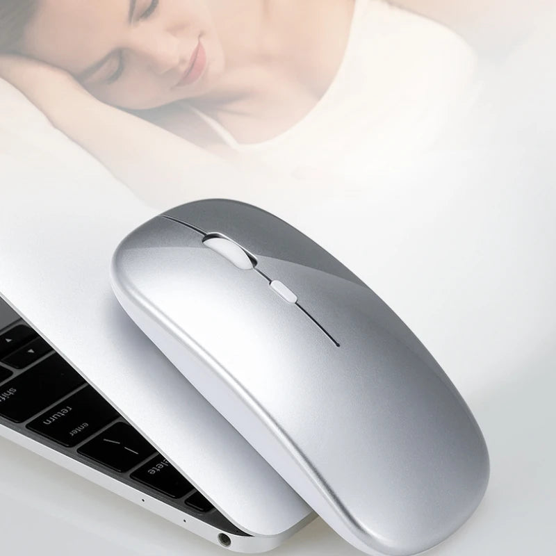 Rechargeable Wireless Mouse Bluetooth-compatible 2.4GHz Dual Modes Computer Mice with Nano Receiver for PC Laptop Macbook