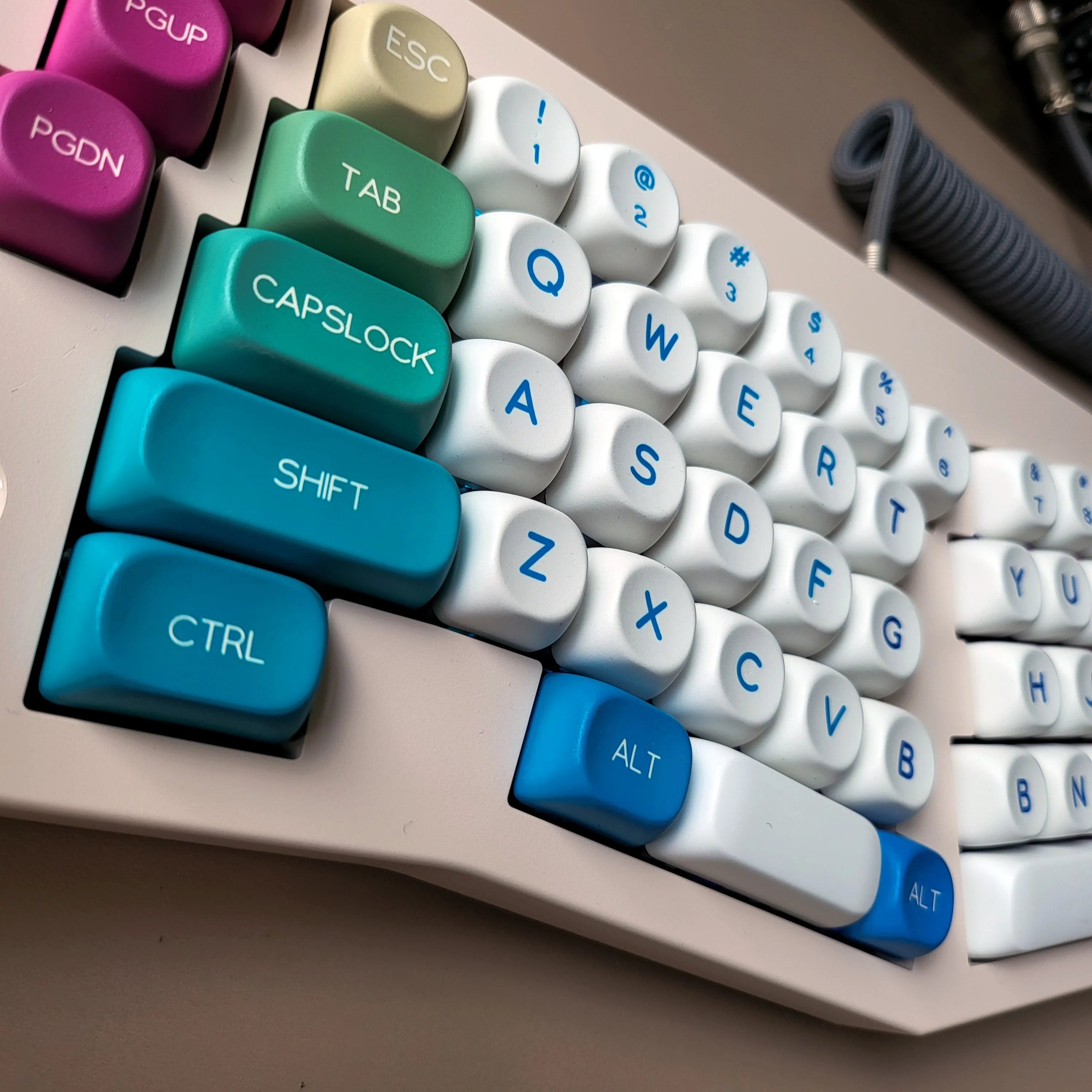 ES Spanish PBT Keycaps MOA Cherry Red Blue Samurai Night Sakura Morandi Dye Sub Keycap For ISO Layout Ansi Mechanical Keyboard