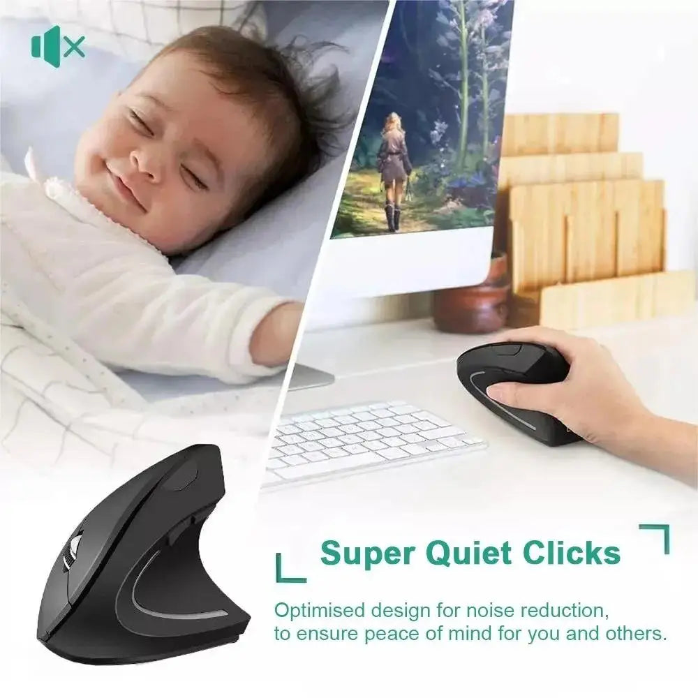 Vertical Ergonomic Gaming Mouse Wireless Rechargeable Gamer Mouse Kit Optical 2.4G Mouse For PC Laptop Computer Desktop USB Mice