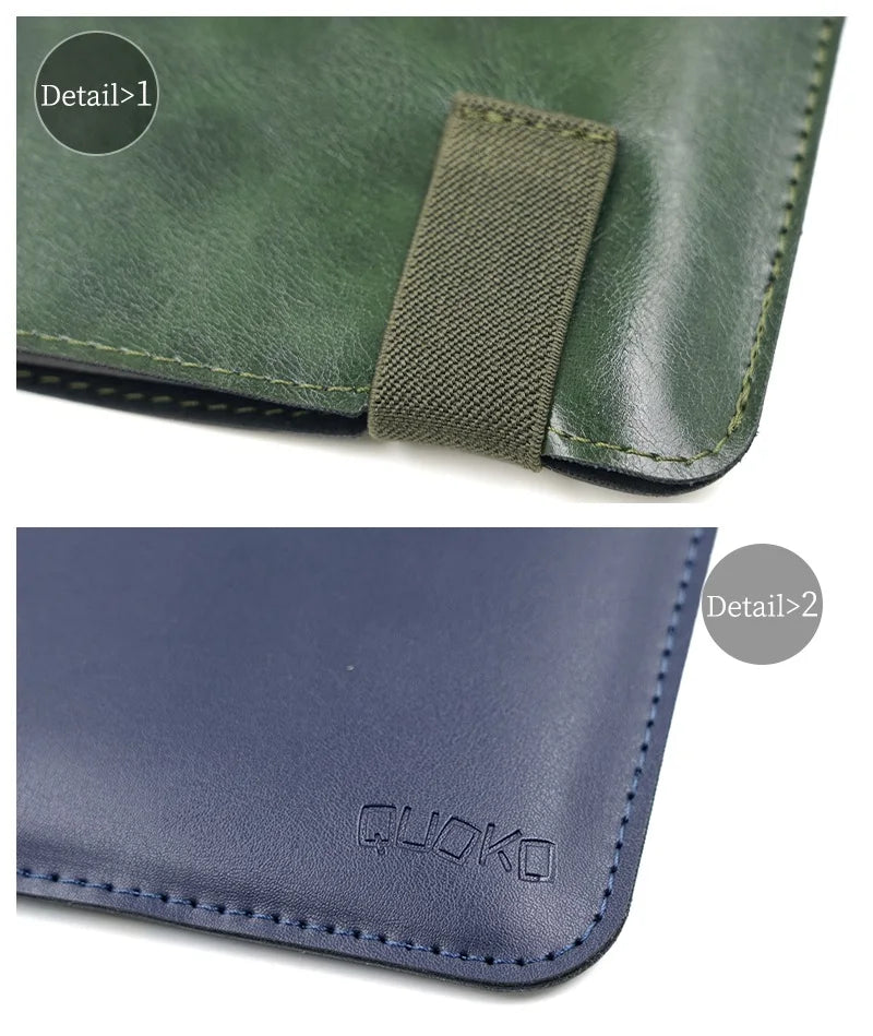 Anti falling style super slim sleeve pouch cover,microfiber leather E-Book sleeve case for Kobo glo HD 6"