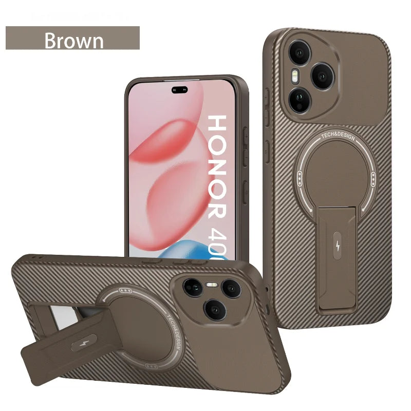 For Magsafe Wireless Charging Hidden Bracket Shockproof Phone Case For Honor 400 Pro X9C X6C X60 Pro Magic 7 Lite Back Cover