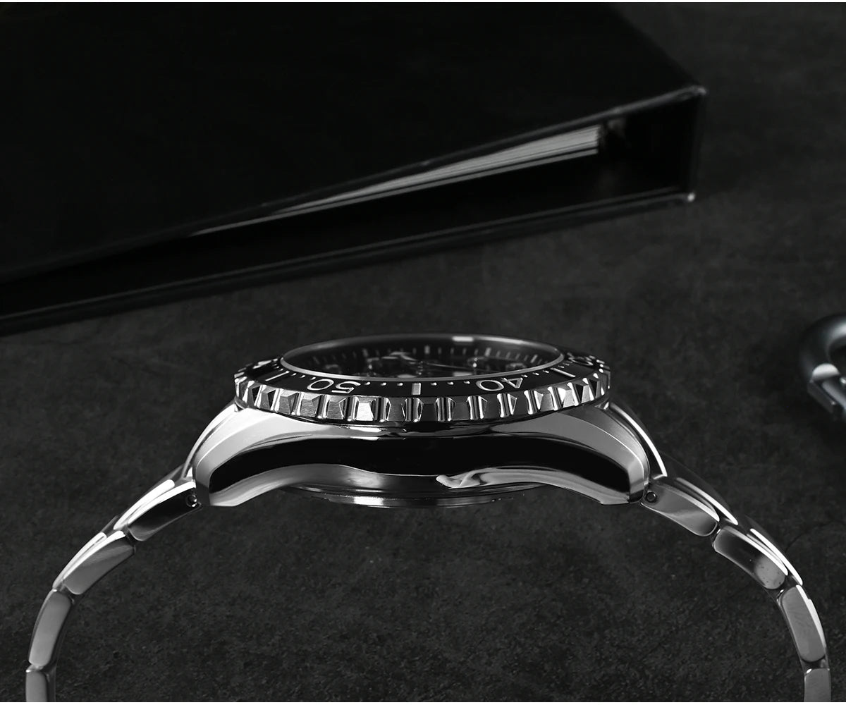 San Martin 40mm Enamel Dial YN55 Men Diver's Automatic Mechanical Watch 3H Date BGW-X1 30Bar Waterproof Montre Homme SN0009D