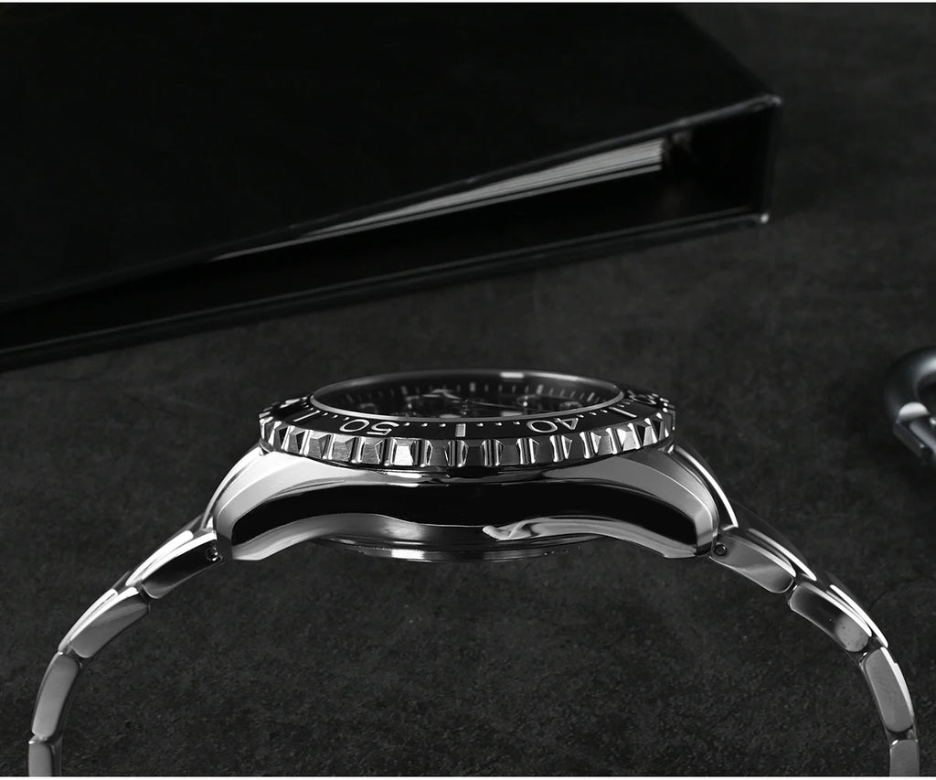 San Martin 40mm Enamel Dial YN55 Men Diver's Automatic Mechanical Watch 3H Date BGW-X1 30Bar Waterproof Montre Homme SN0009D