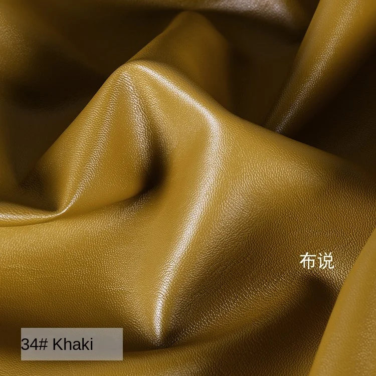 PU Soft Leather Fabric Artificial Leather Waterproof Micro Elastic Clothing Bag Designer Cloth Apparel Diy Sewing