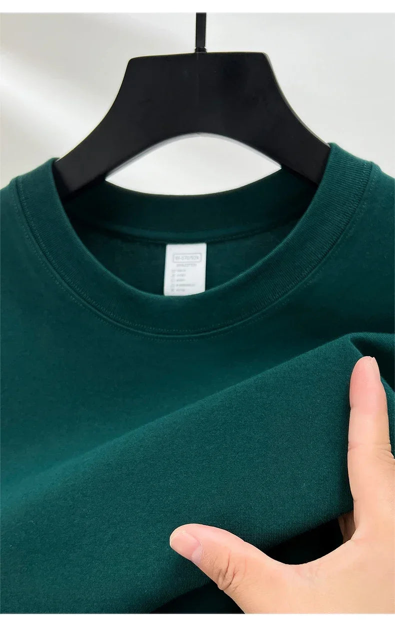 Summer  100% Pure Cotton Men's Short Sleeve Round Neck Fashionable Style Half Sleeved Top Breathable T Shirt Short Sleeve