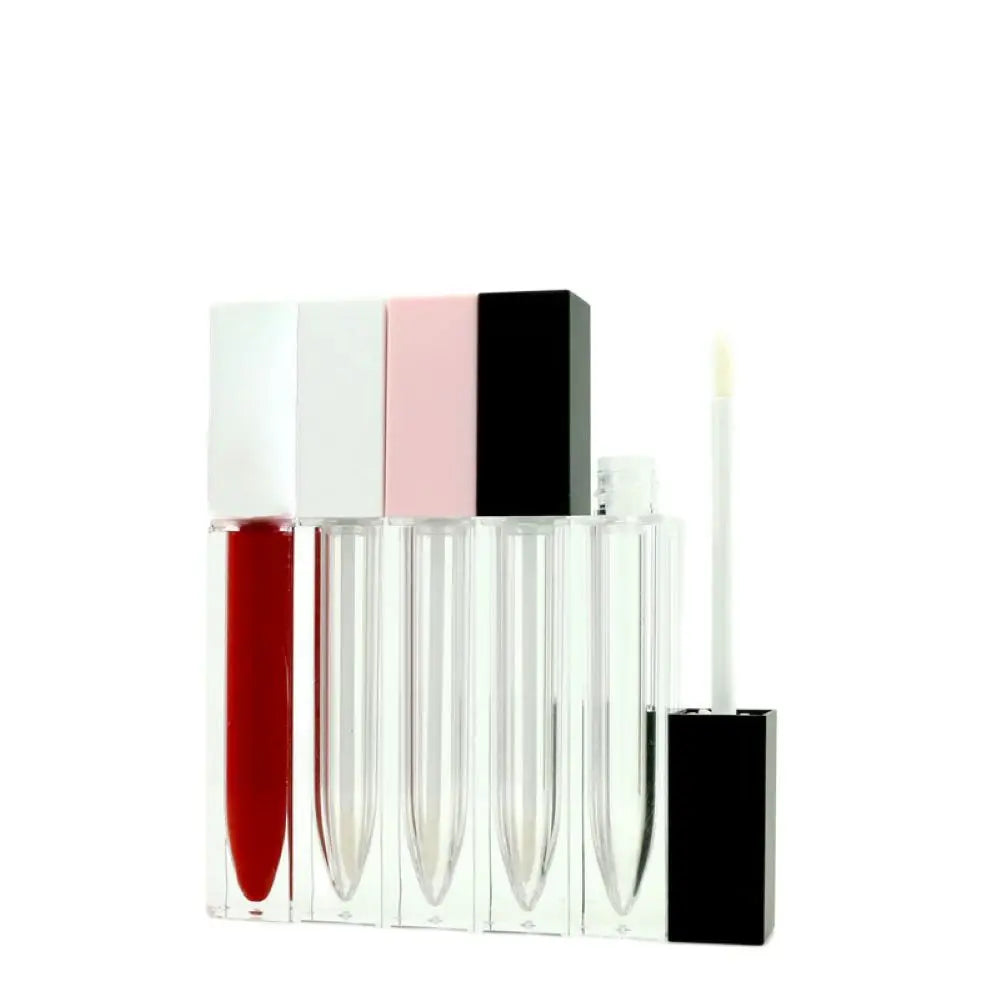 7ml Square Lip Gloss Tubes Liquid Lipstick Bottle White Black Pink Cap Empty Refillable Cosmetic Packing Container