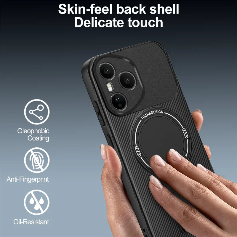 For Magsafe Wireless Charging Hidden Bracket Shockproof Phone Case For Honor 400 Pro X9C X6C X60 Pro Magic 7 Lite Back Cover