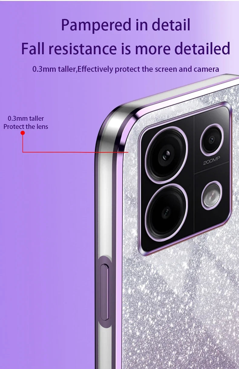 Reno 13 Pro 5G Luxury Shiny Glitter Plating Silicone Case on For Oppo Reno 13 Reno13 13F 13Pro Camera Lens Soft Back Cover Coque