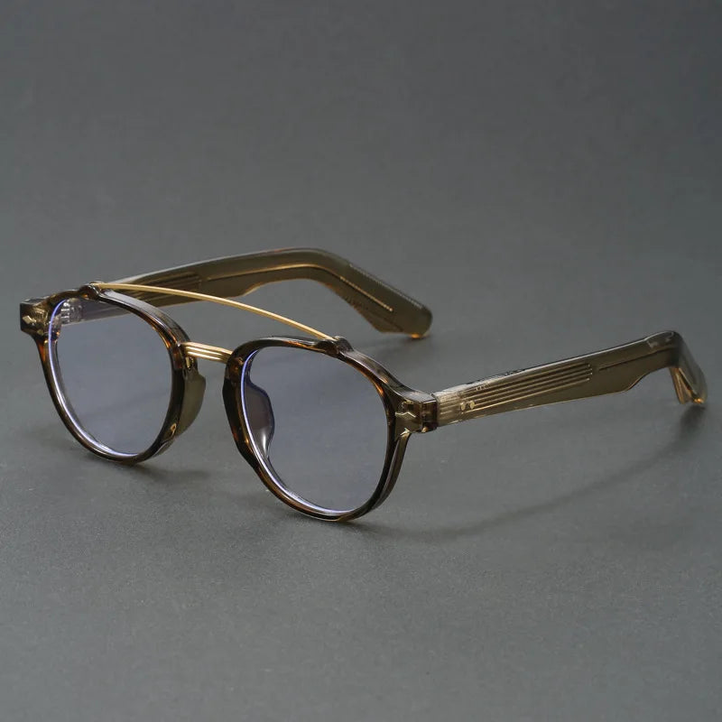 Designer Anti Blue Light Glasses Men's Retro Double Bridge Thickened Frame Fashion Optical Prescription Glasses for Women