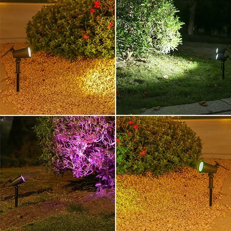 Solar LED Light 9 LED highlighted Spotlights,Outdoor IP65 Waterproof Lights,Brightness Adjustable for Garden Backyard Driveway