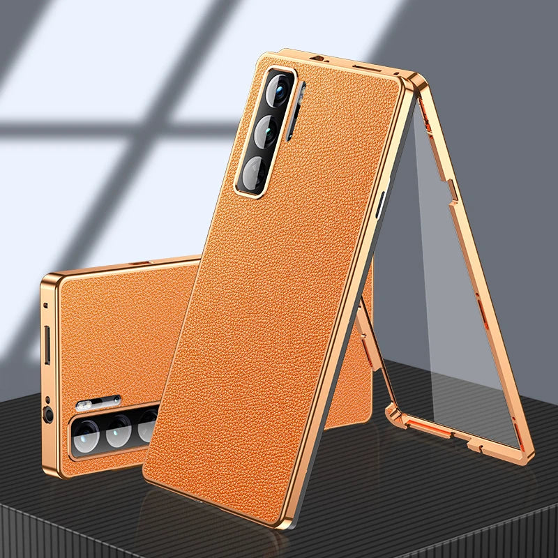 360°Full Protection Bumper Leather Phone Back Cover For ZTE Nubia Red Magic 9s 9 Pro Magic9 Pro+ Front Glass & Metal Frame Case