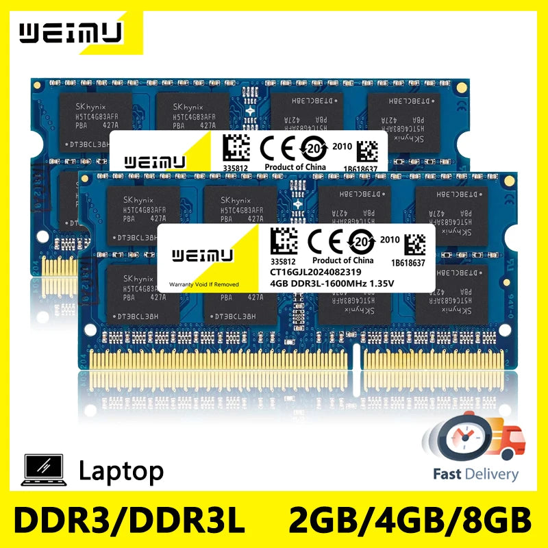 DDR3 DDR3L 4GB 8GB Laptop Memory Ram PC3 1.5V 8500 10600 12800 PC3L 1.35V 1333 1600 1866Mhz 204Pin Non-ECC Sodimm Memoria Ram