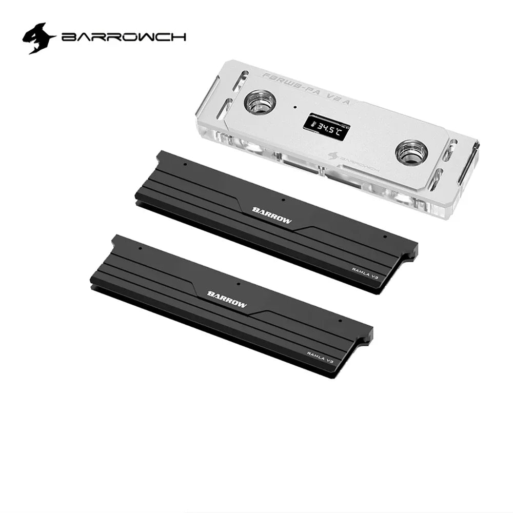 Barrowch DDR5/DDR4 Water cooler memory block memory water cooling block With TFT Digital Display 5v ARGB 3pin Lighting