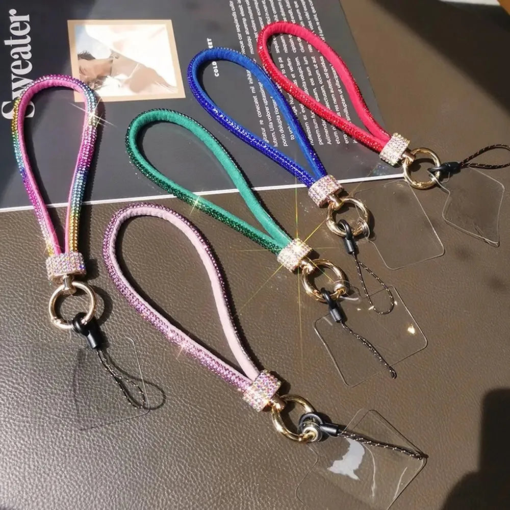Mobile Phone Charm Lanyard Luxury Rhinestone Wrist Key Chain High-end Diamond-encrusted Bracelet Reinforced Cellphone Cord Strap