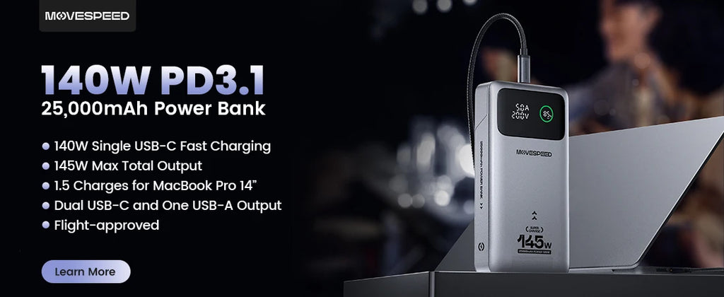 MOVESPEED S10 Slim Magnetic Power Bank 10000mAh PD20W Portable Charger Wireless External Battery for iPhone 16 Samsung Powerbank