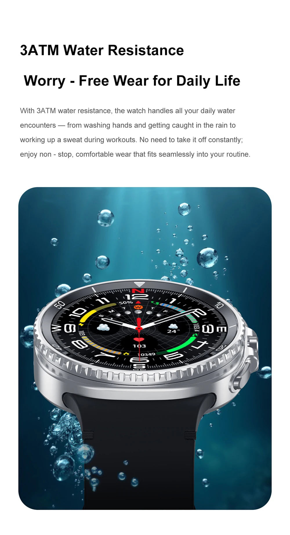 Fashion Smart Watch Blue Tooth Call Watches Heart Rate Waterproof SmartWatch Voice Assistant NFC Sport Fitness Music Bracelet