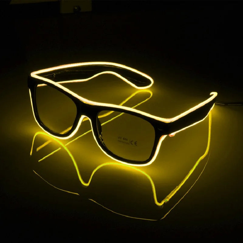 Led Glasses Neon Party Flashing Glasses Novelty Gift EL Wire Glowing Gafas Luminous Bril  Glow Sunglasses Bright Light Supplies