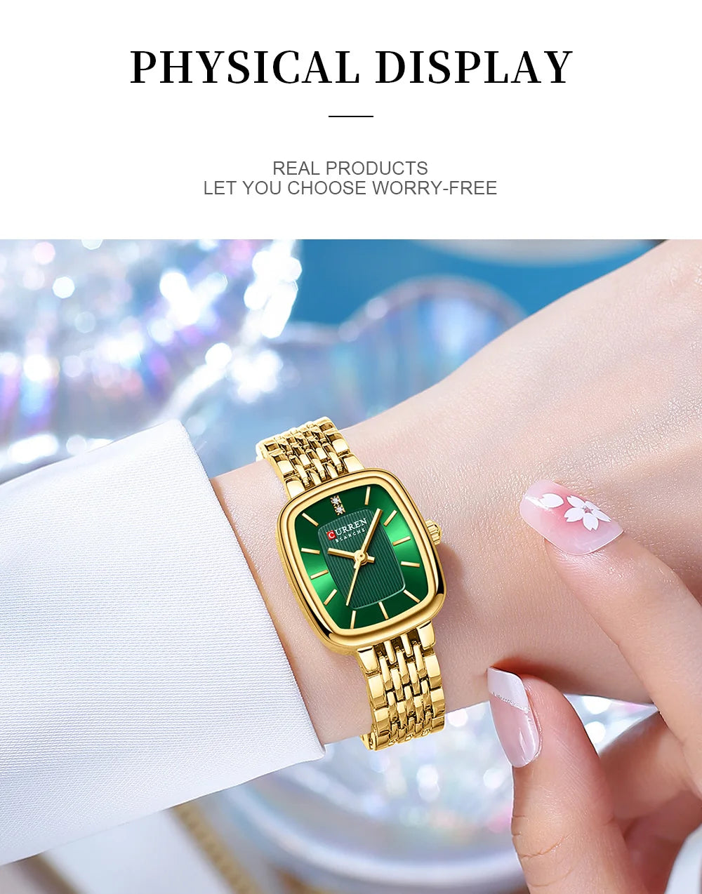 CURREN Fashion Dress Watches for Ladies Simple Quartz Stainless Steel Bracelet Wristwatch