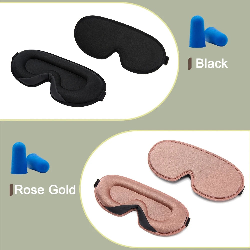 3D Memory Foam Silk Sleep Mask Soft Women Men Eye Patches Comfort Three Dimensional Design Face Mask Eyeshade Night Breathable