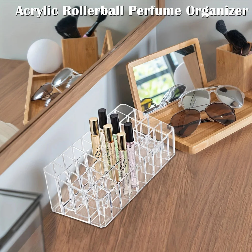 36-Grid Lipstick Display Stand, Desktop Cosmetic Storage Case, Multi-Purpose Holder for Cosmetics & Perfumes