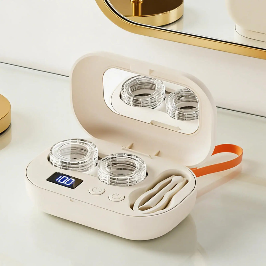 Travel Contact Lens Case Kit, Ultrasonic Portable Electric Home Supplies Cute Contact Lens Case for Outdoor Fitness Travel Home