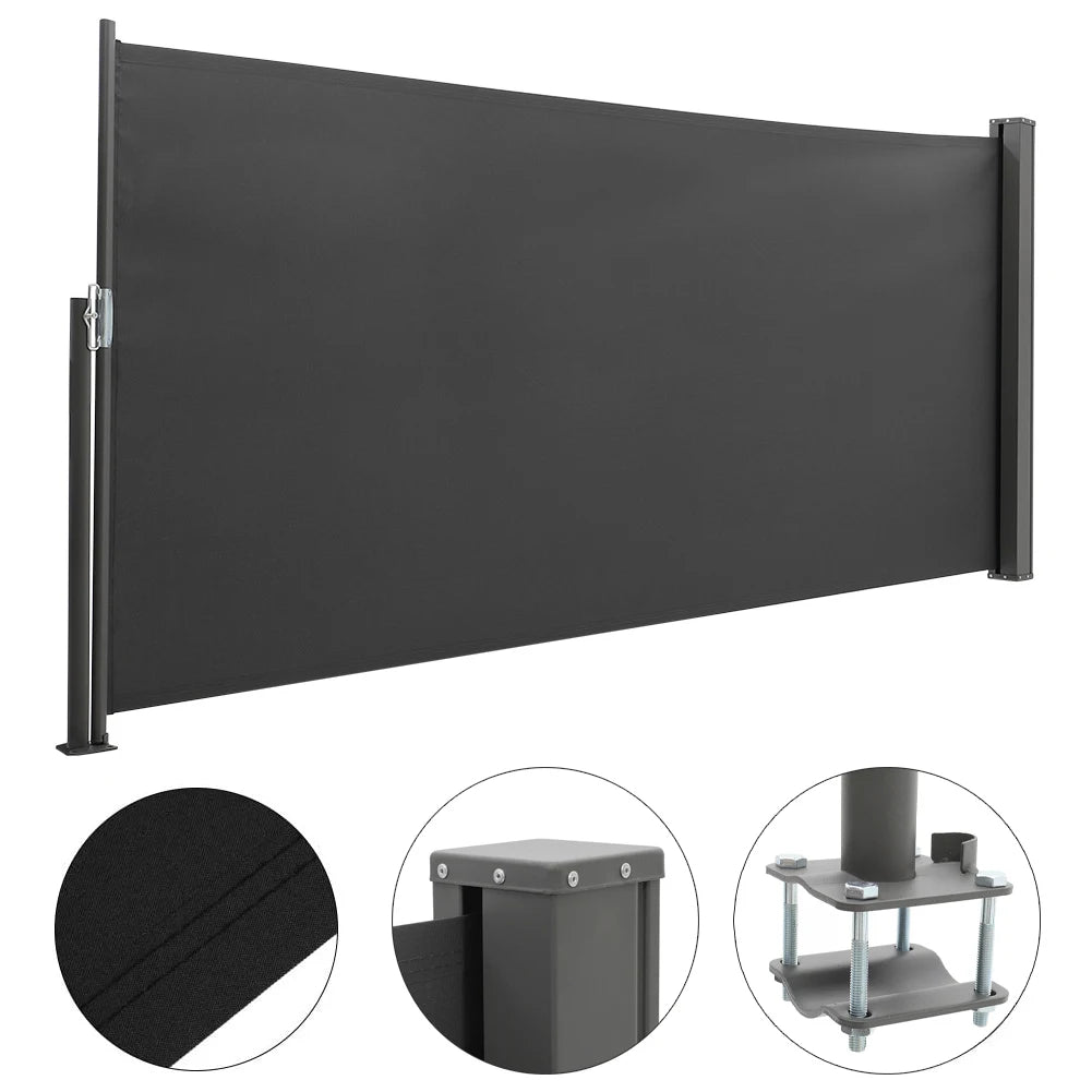 3M outdoor terrace railing side awning retractable side awning, balcony privacy sunshade screen sunscreen and windproof