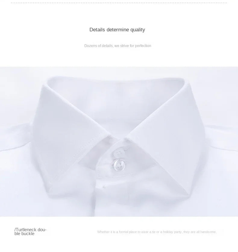 2026 Iron Free French Cufflink Long Sleeves Slim Fit 100% Cotton  Men's Concealed Buttons Solid Color High-end Wedding Dress