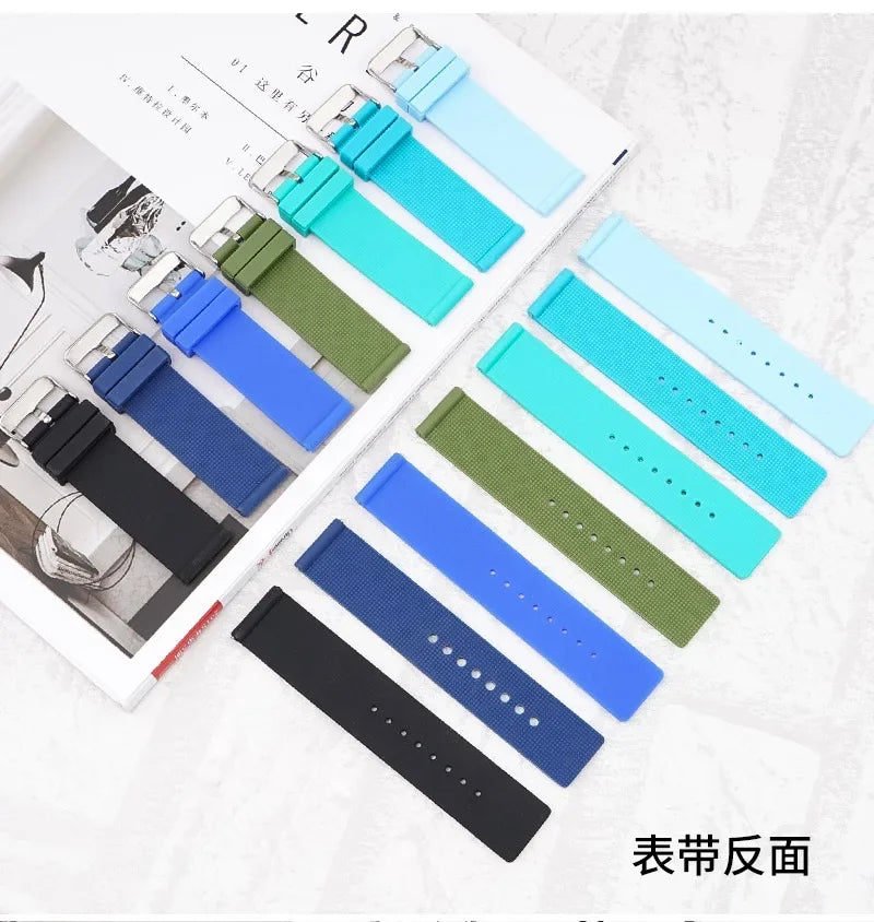 12mm 14mm 16mm 18mm 20mm 22mm 24mm Silicone Strap for Omega Soft Rubber Band Candy Color Men Women Replace Bracelet Accessories
