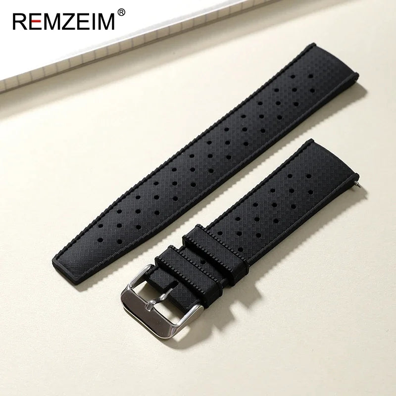 Quick Release Men's and Women's Leisure Universal  Watch Strap 18mm 20mm 22mm Soft Tropical Silicone Watch Strap