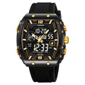 Fashion LOQNCE 98003 Men's Watch High Quality Analog-Digital Dual Movement Calendar Luminous 50M Waterproof Watch Silicone Band