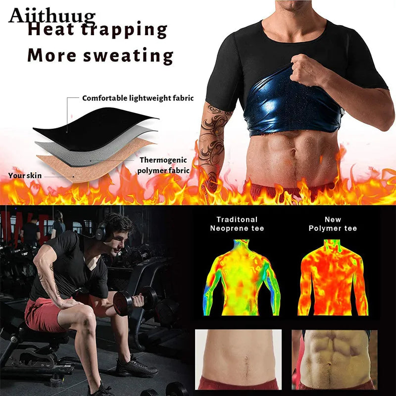 Aiithuug Body Shapers Men Body Building Workout Fitness Corset Weight Loss Suit Slimming Shaper Wear Sweating Fat Burn Pants